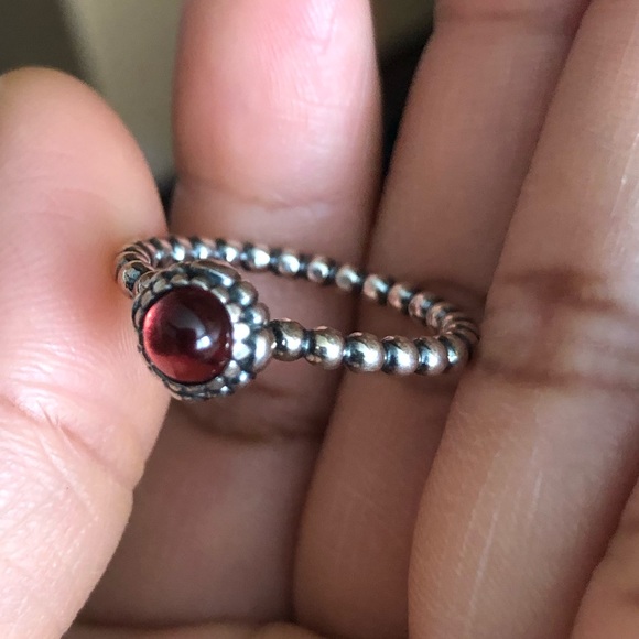 Pandora Red Gemstone Rhinestone Ring US 8.5 - Picture 3 of 7